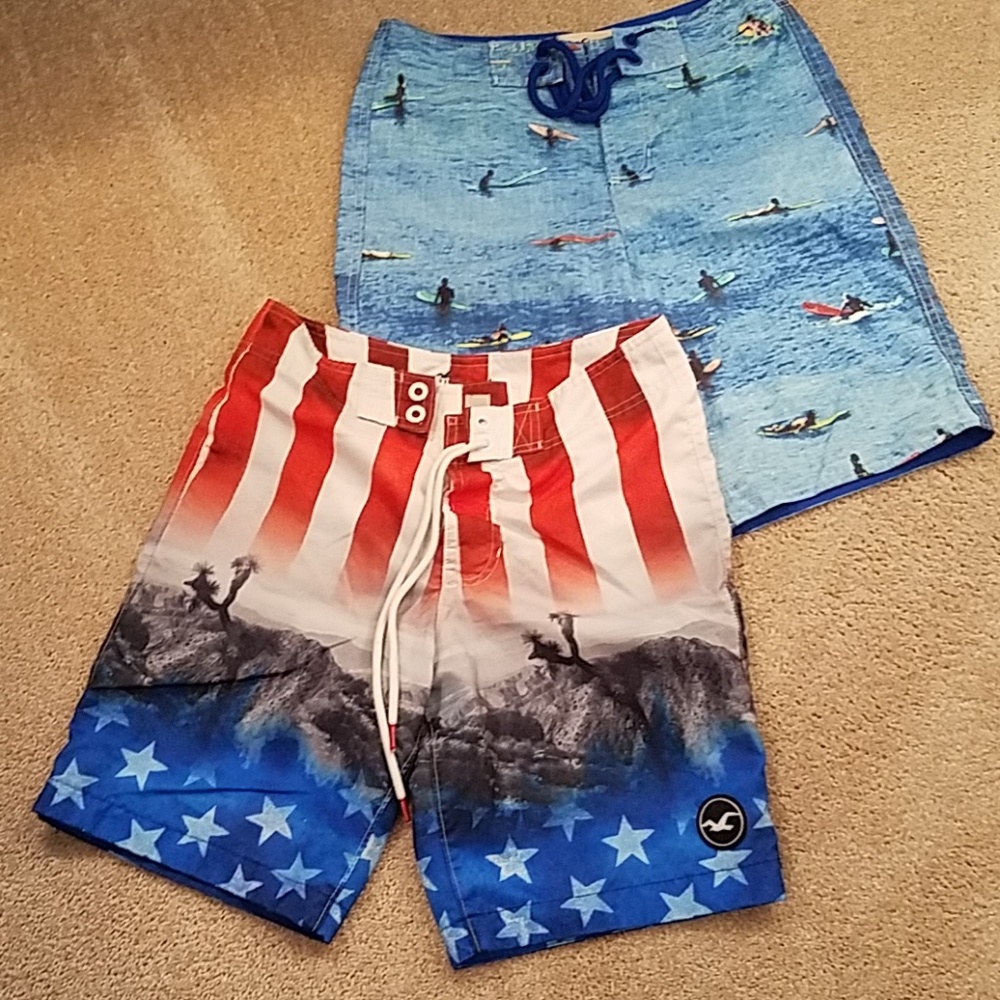 Lot of 2 Hollister swim trunks